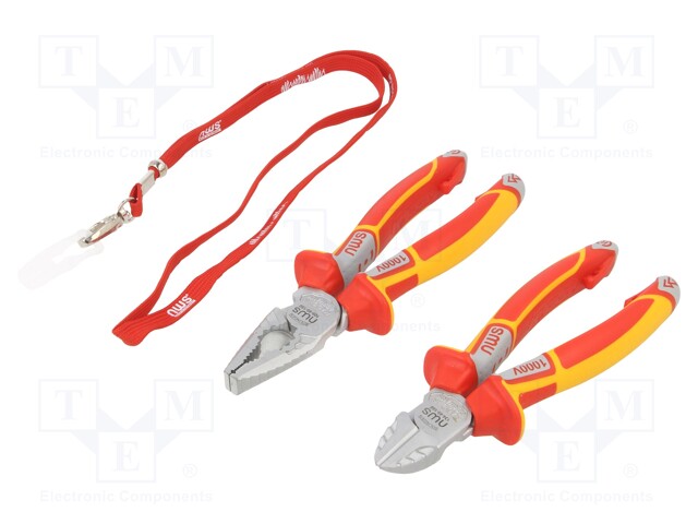 Kit: pliers; Pcs: 2; side,cutting,insulated,universal