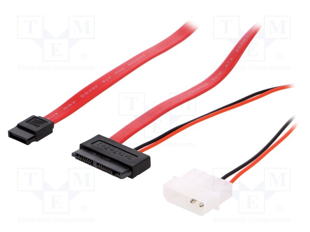 Cable: SATA; PC plug Molex,Micro SATA plug,SATA L-Type plug