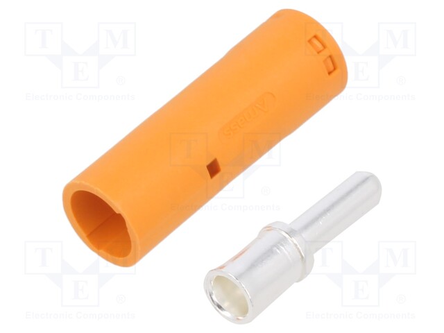 Plug; DC supply; LC; male; PIN: 1; for cable; soldering; orange; 55A