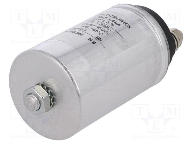 Capacitor: polypropylene; 6uF; Leads: M6 screws; ESR: 5mΩ; C44A