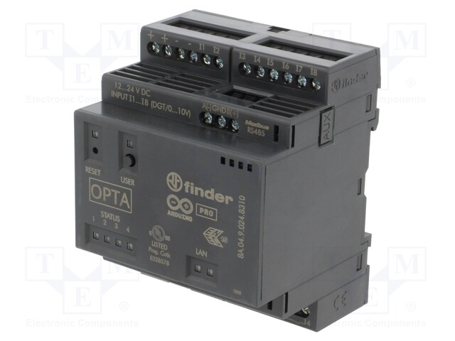 Programmable relay; 10A; IN: 8; OUT: 4; OUT 1: relay; OPTA; 12÷24VDC