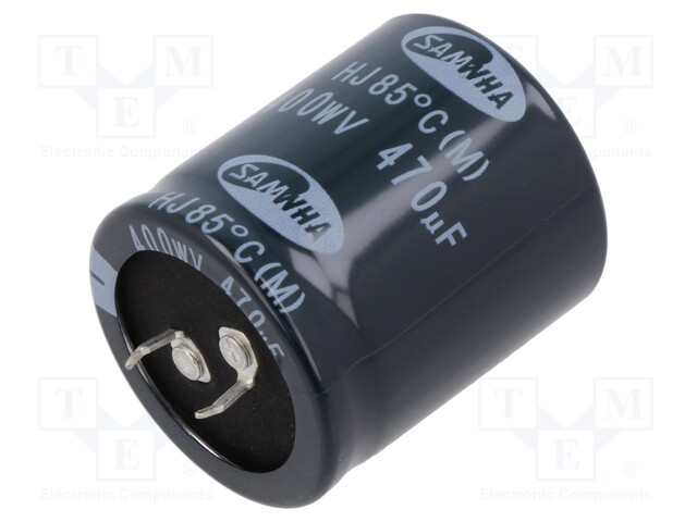 Capacitor: electrolytic; SNAP-IN; 470uF; 400VDC; Ø35x40mm; ±20%