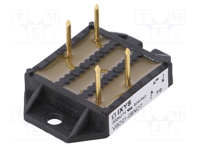 Single-phase bridge rectifier; Urmax: 800V; If: 20A; Ifsm: 120A