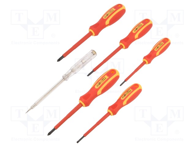 Kit: screwdrivers; insulated; Phillips,slot; 6pcs.