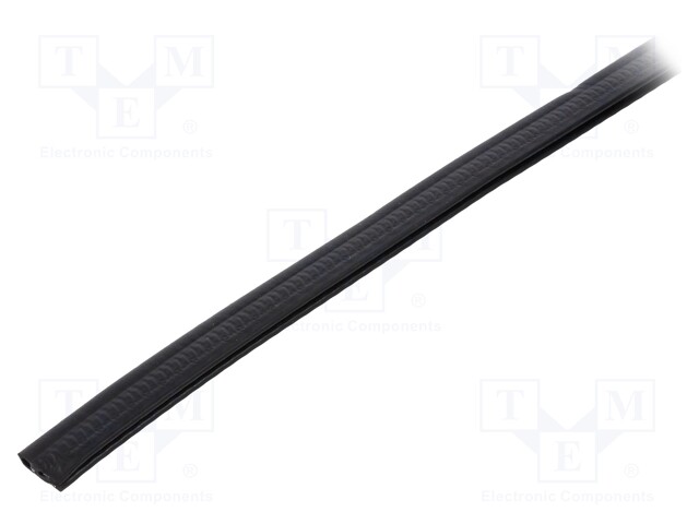 Gasket; EPDM; black; L: 10m; W: 6.5mm; H: 15.1mm; Panel thick: 1÷2mm