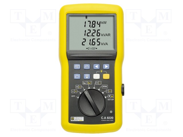 Power quality analyser; LCD,with a backlit; VAC: 6÷600V