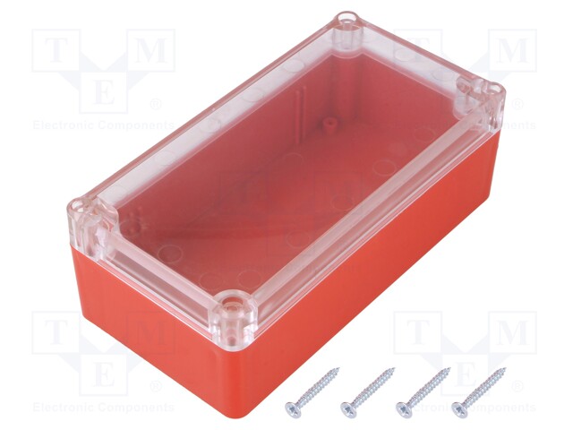 Enclosure: multipurpose; X: 82mm; Y: 158mm; Z: 55mm; ABS; red; gasket