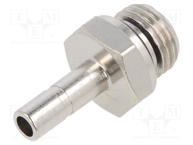 Metal connector; threaded,plug-in; 1/4"; -0.99÷20bar; 6mm