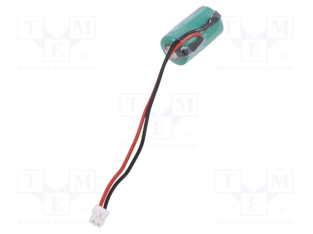 Battery: lithium; 3V; 1/2AA,1/2R6; JST connector; Ø14.7x25mm