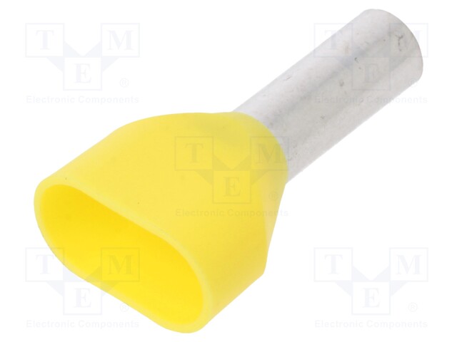 Tip: bootlace ferrule; insulated,double; 6mm2; 12mm; tinned