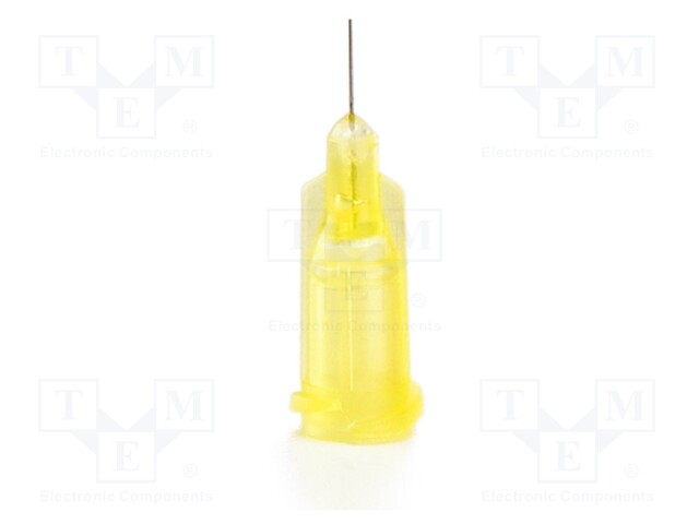 Dispensing Tip, Needle, Stainless Steel, TE Series, Yellow, 0.25 ", 50 Pack