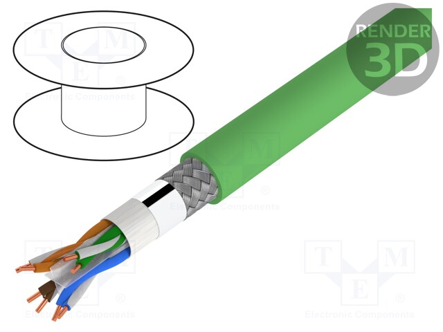 Wire; S/FTP,HELUKAT® 250IND; 6; industrial Ethernet; solid; Cu