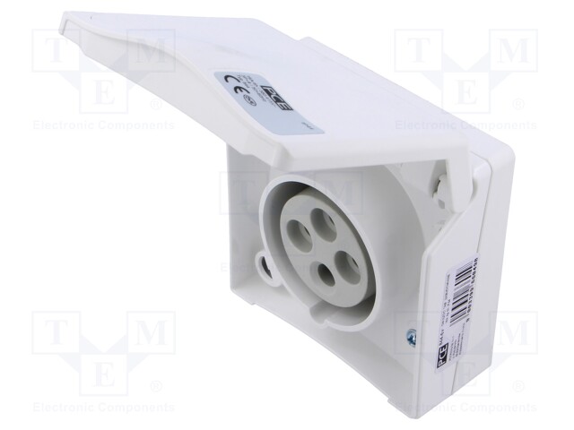 Connector: AC supply 3-phase; socket; female; 16A; 415VAC; IP44