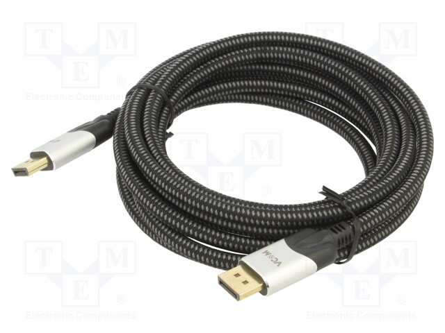 Cable; DisplayPort 1.4; DisplayPort plug,both sides; textile; 3m