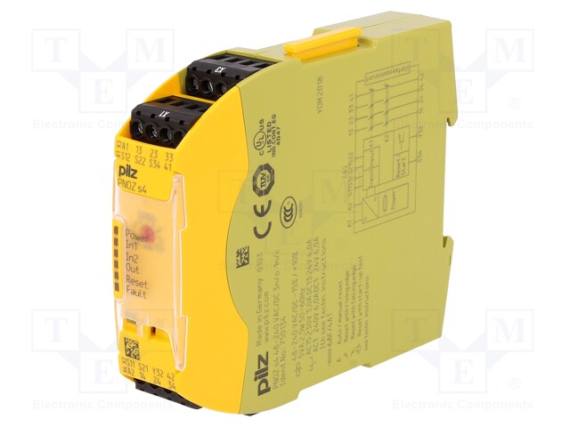 Module: safety relay; Series: PNOZ s4; IN: 3; OUT: 5; Mounting: DIN