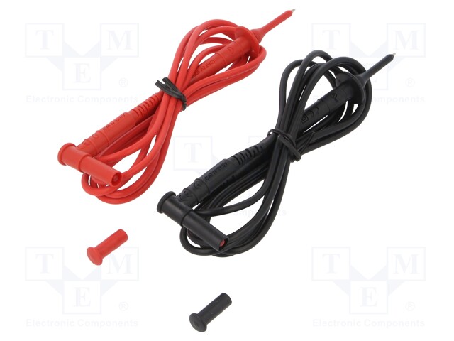 Test lead; PVC; 1.5m; 15A; red and black