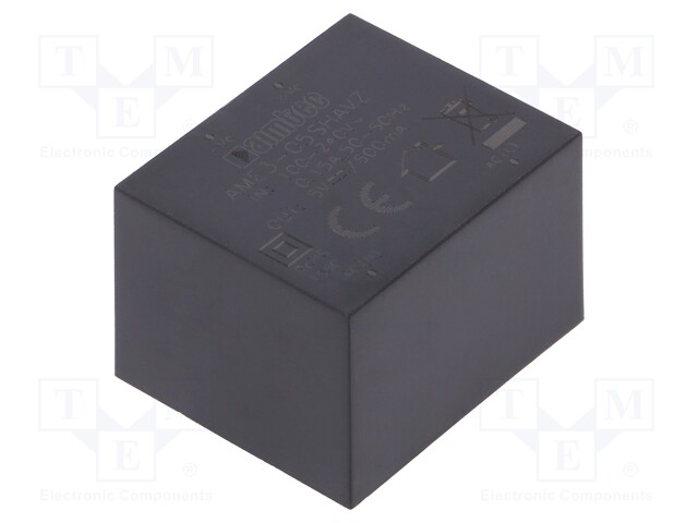 Converter: AC/DC; 3W; Uout: 5VDC; Iout: 0.6A; 72%; Mounting: PCB; 4kV