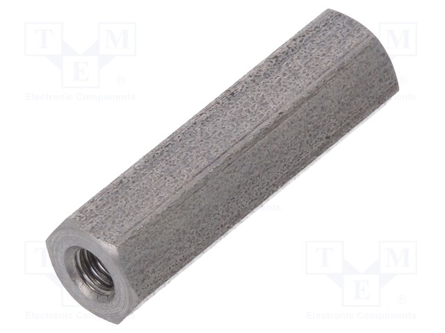 Screwed spacer sleeve; Int.thread: M2,5; 18mm; hexagonal