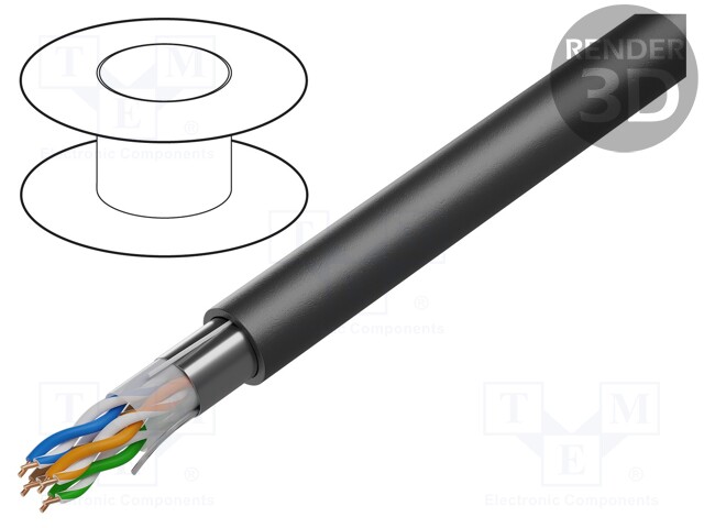 Wire; F/UTP; 5e; for direct burial,outdoor; solid; Cu; 4x2x24AWG