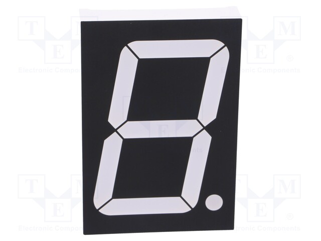 Display: LED; 7-segment; 56mm; green; 280mcd; cathode; No.char: 1