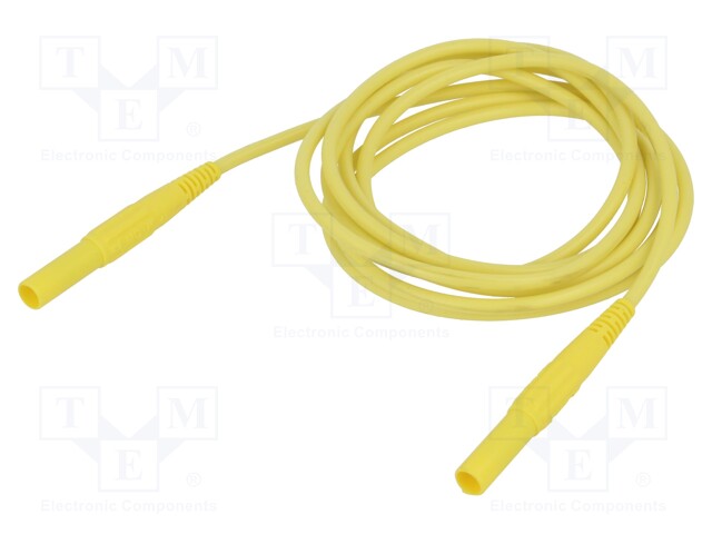 Test lead; 19A; banana plug 4mm x2; insulated; Urated: 1kV; Len: 2m