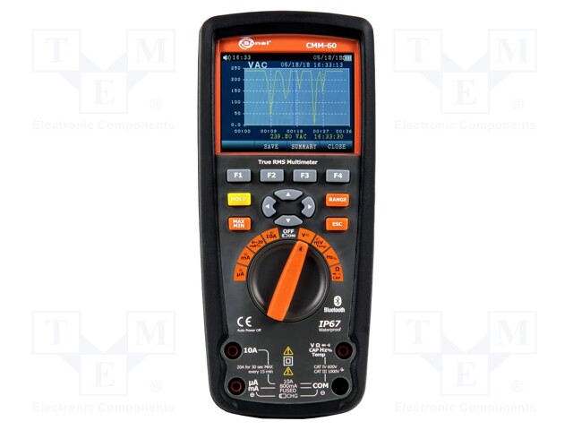 Digital multimeter; Bluetooth; colour,LCD (320x240); True RMS