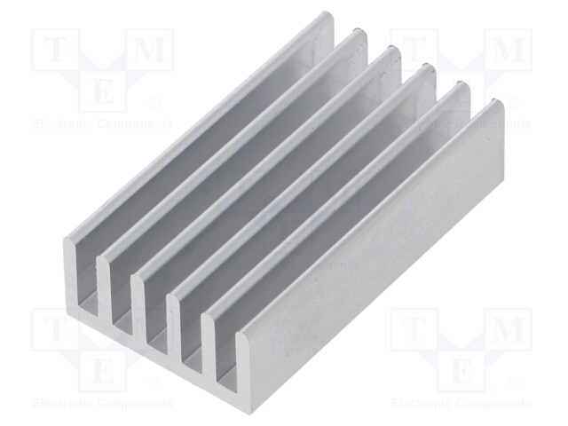 Heatsink: extruded; grilled; natural; L: 37.5mm; W: 21mm; H: 10mm