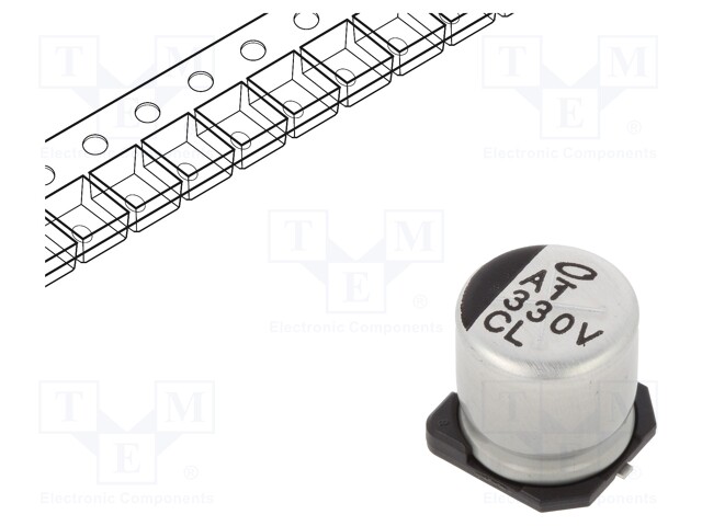 Capacitor: electrolytic; low impedance; SMD; 330uF; 35VDC; ±20%