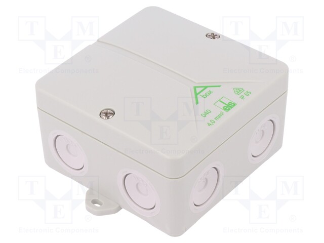 Enclosure: junction box; X: 93mm; Y: 93mm; Z: 55mm; polystyrene; IP65