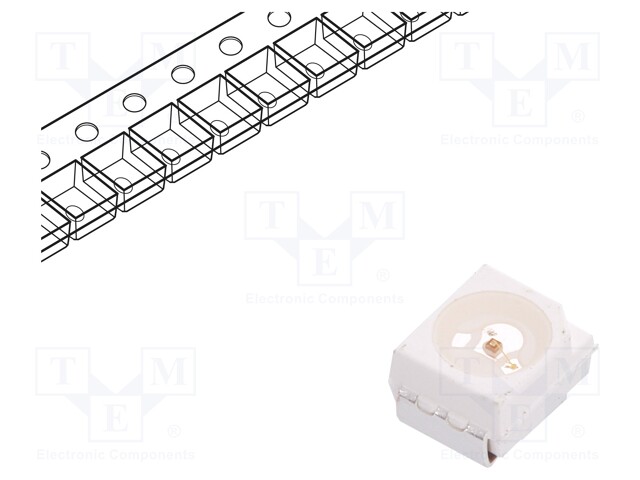 LED; SMD; 3528,PLCC2; yellow green; 9÷18mcd; 3.5x2.8x1.9mm; 120°