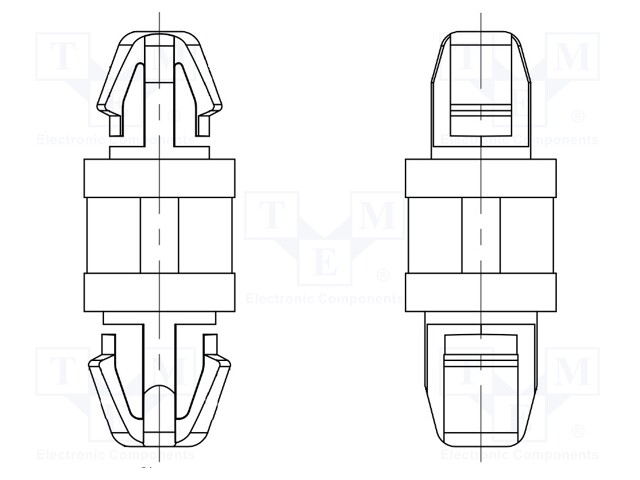 PCB distance; polyamide 66; L: 18mm; latch/latch; Colour: natural