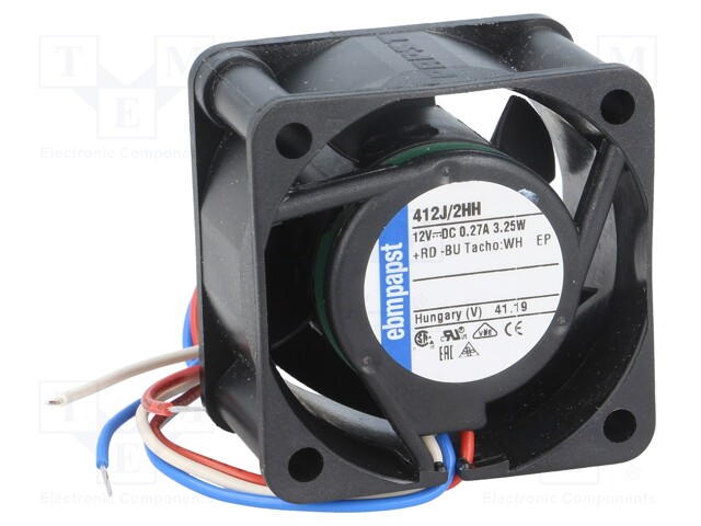 Fan: DC; axial; 40x40x25mm; 24m3/h; 46dBA; ball bearing; 13000rpm