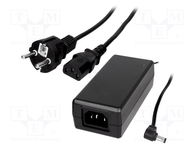 Power supply: switched-mode; 24VDC; 2.7A; Out: 5,5/2,5; 65W; 0÷40°C