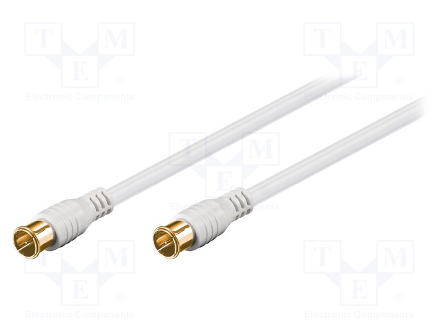 Cable; 75Ω; 3.5m; F plug "quick",both sides; white