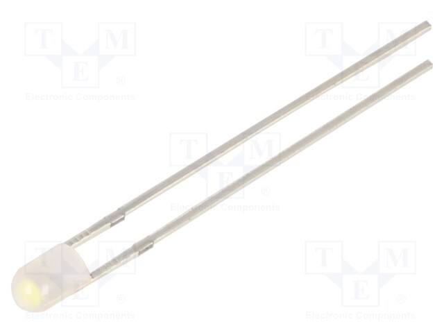 LED; 3mm; white cold; 500÷750mcd; 120°; Front: convex; 2.9÷3.4V