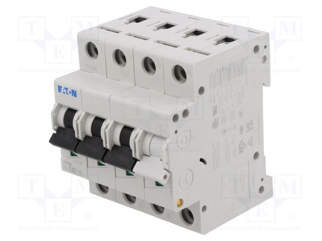 Circuit breaker; 230/400VAC; Inom: 63A; Poles: 3+N; DIN; Charact: C