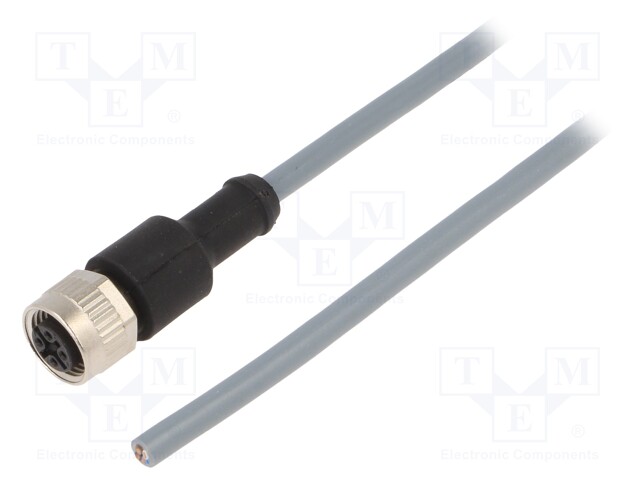 Connection lead; M12; PIN: 4; straight; 2m; plug; 250VAC; 4A; IP67