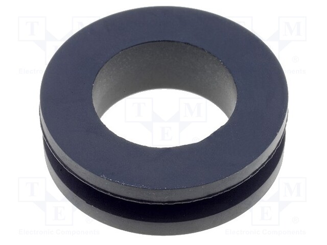 Grommet; Ømount.hole: 18mm; Øhole: 14mm; rubber; black