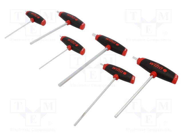 Wrenches set; hex key; Kind of handle: T; 6pcs.