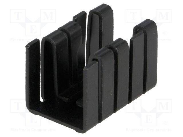 Heatsink: moulded; TO220; black; L: 19mm; W: 12.8mm; H: 12.7mm