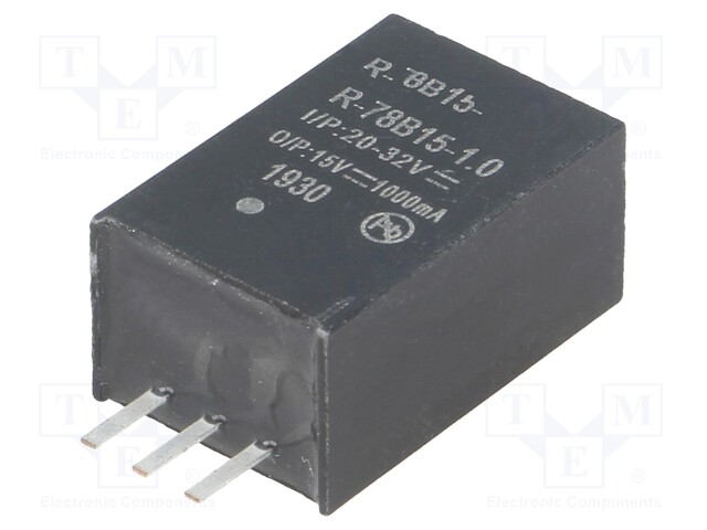 Converter: DC/DC; 15W; Uin: 20÷32V; Uout: 15VDC; Iout: 1A; SIP3; 4g