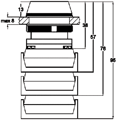 Switch: push-button; Stabl.pos: 1; NC + NO; 30mm; white; IP66; Pos: 2