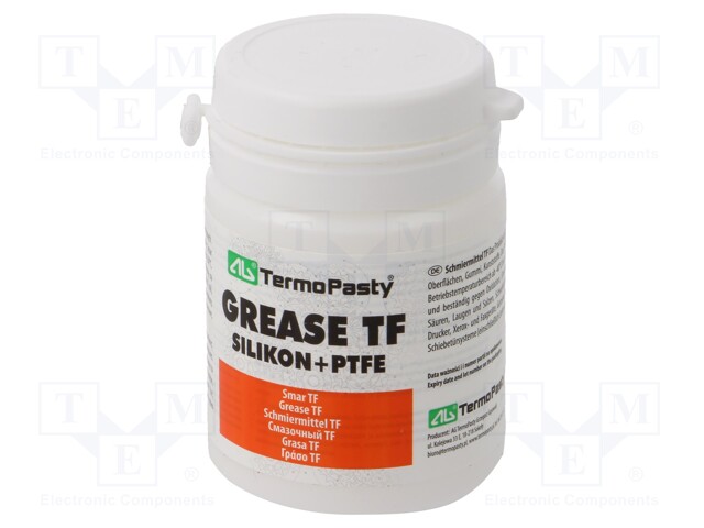 Grease; paste; Ingredients: PTFE,silicone; plastic container