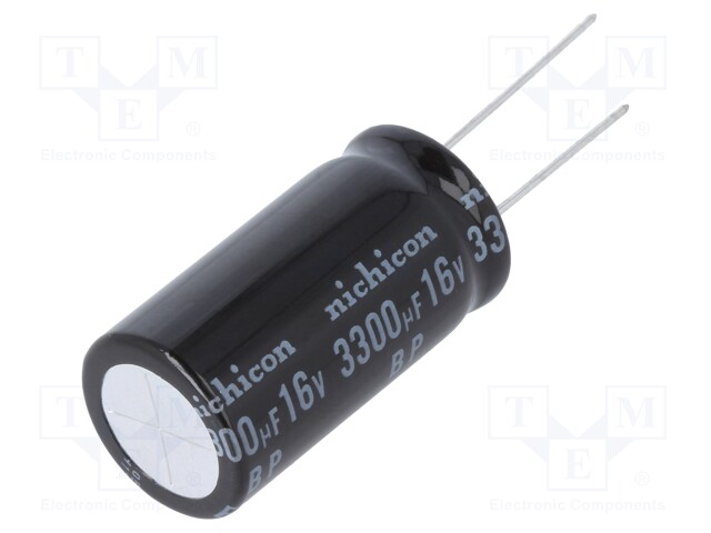 Capacitor: electrolytic; bipolar; THT; 3300uF; 16VDC; Ø16x31.5mm