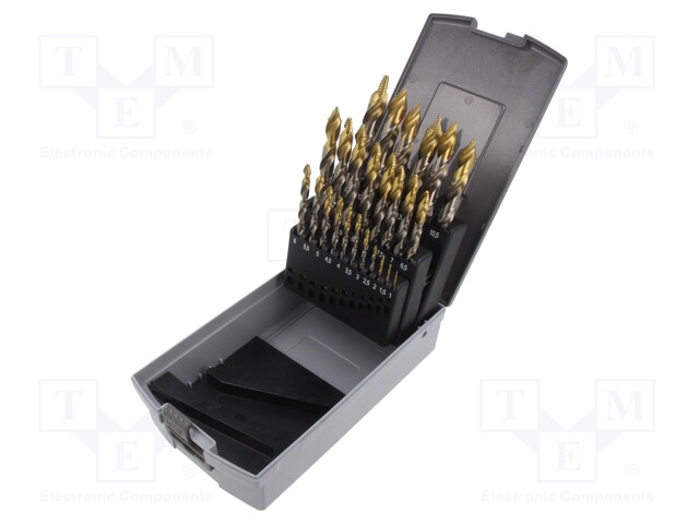 Drill set; for metal; high speed steel grounded HSS-G; 25pcs.