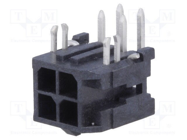 Socket; wire-board; male; Micro-Fit 3.0; 3mm; PIN: 4; THT; 5A; 600V