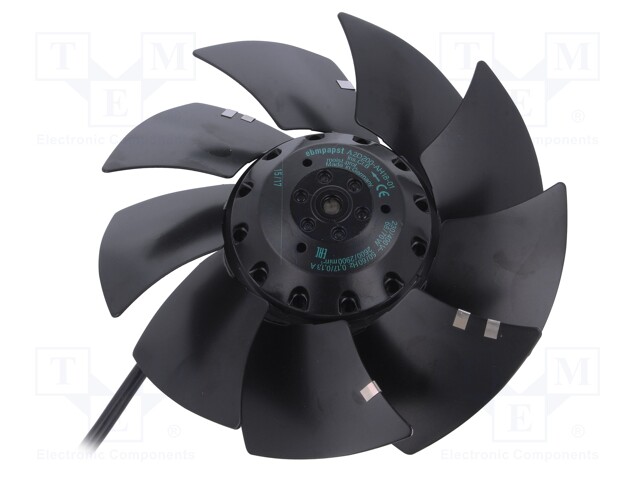 Fan: AC; axial; 400VAC; Ø197x62mm; 940m3/h; ball bearing; 2600rpm