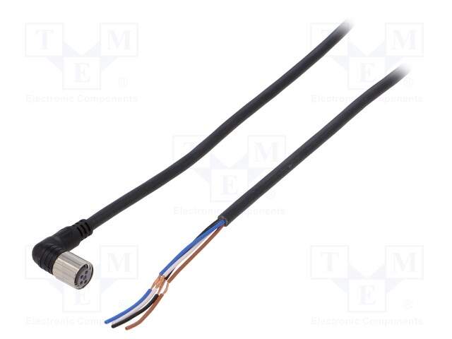 Connection lead; M8; PIN: 4; angled; 5m; plug; 1A; -25÷70°C; IP67