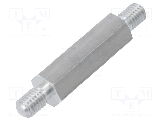 Screwed spacer sleeve; 25mm; Ext.thread: M5; hexagonal; aluminium