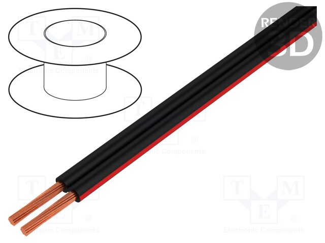 Wire: loudspeaker cable; 2x2,5mm2; stranded; Cu; black-red; PVC